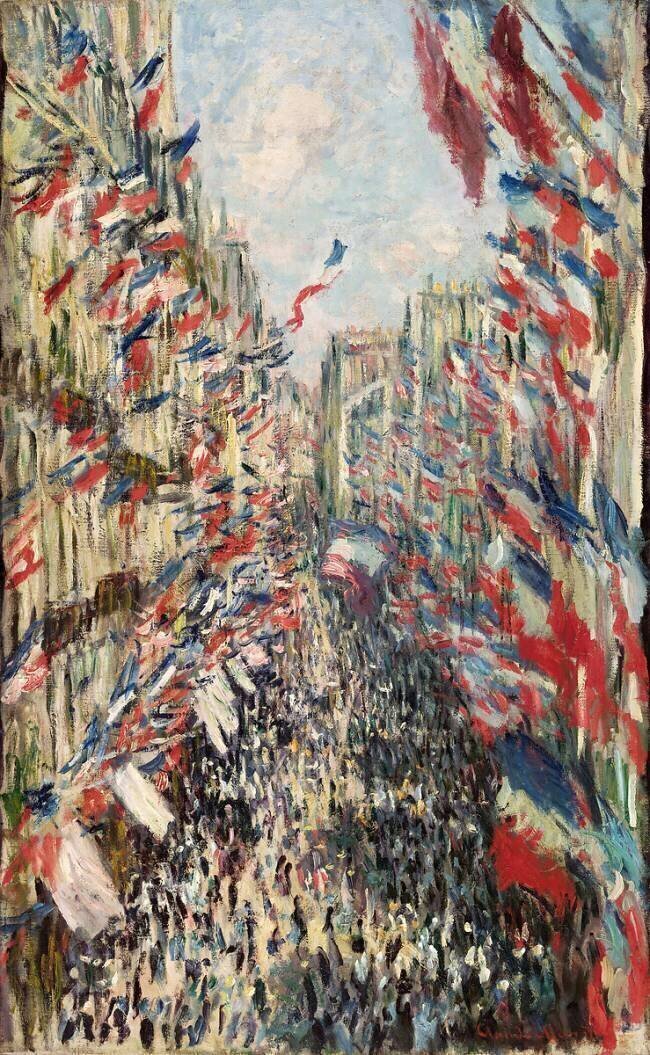 La Rue Montorgueil à Paris fête du 30 juin 1878 Claude Monet