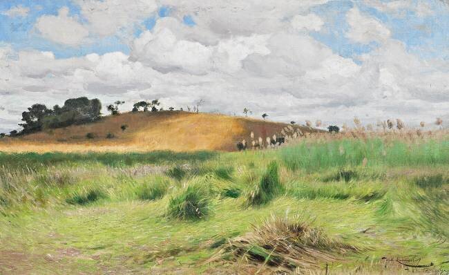 Landscape in Tanzania by the Ruhudji River Wilhelm Kuhnert