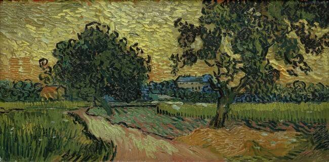 Landscape with the Chateau of Auvers at Sunset Vincent van Gogh