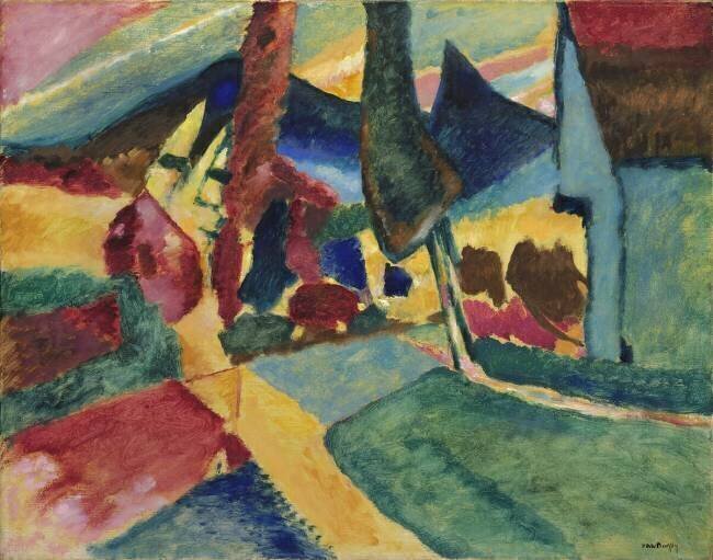 Landscape with Two Poplars Wassily Kandinsky