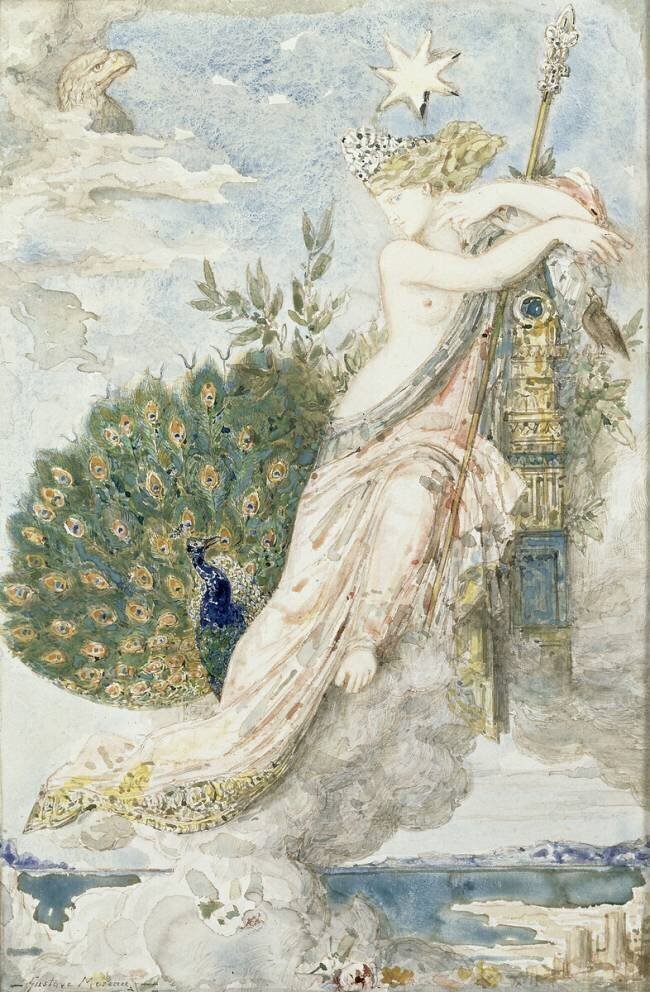 Le Paon se plaignant à Junon. Etude pour les Fables de La Fontaine Gustave Moreau