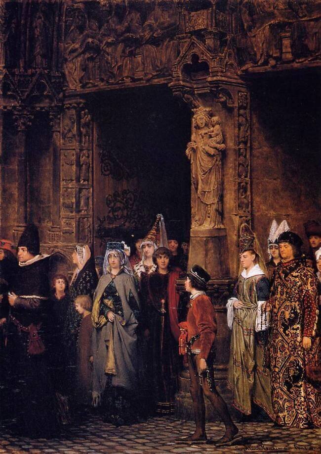 Leaving Church in the Fifteenth Century Lawrence Alma-Tadema