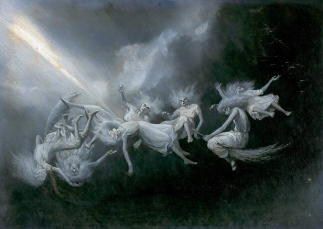 Lightning struck a flock of witches William Holbrook Beard
