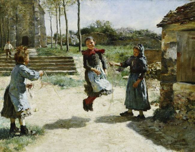 Little Girls Jumping Rope Etienne Dinet