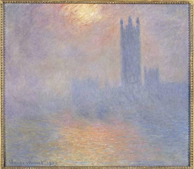Londres, le Parlement, trouée de soleil dans le brouillard Claude Monet