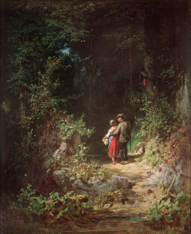 Lovers in a Wood Carl Spitzweg