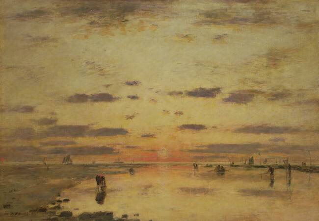 Low Tide and Sunset Eugène Boudin