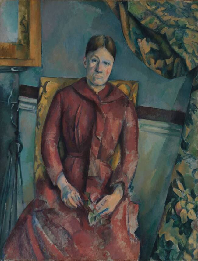 Madame Cézanne in a Red Dress Paul Cézanne