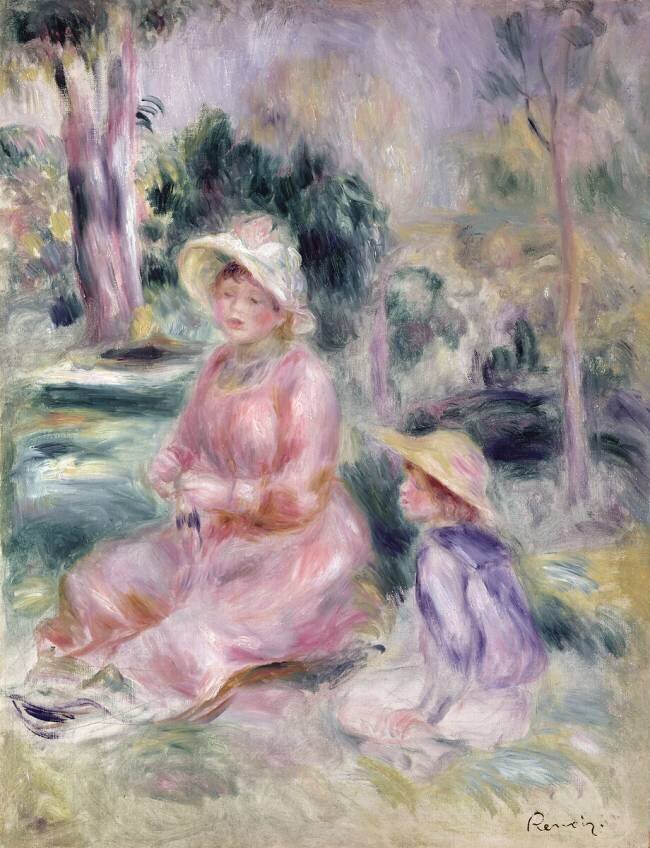 Madame Renoir and her son Pierre Auguste Renoir