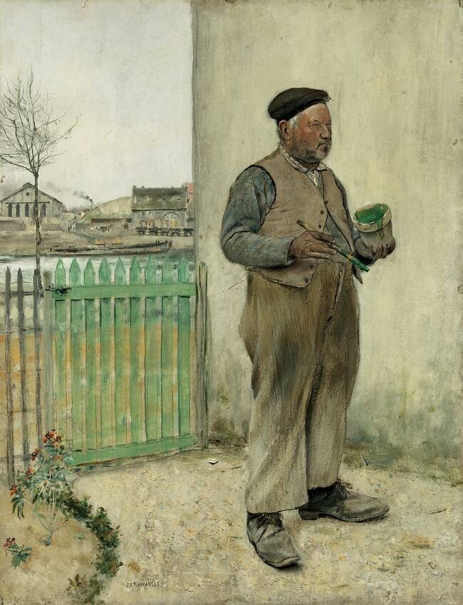 Man Having Just Painted His Fence Jean-François Raffaelli