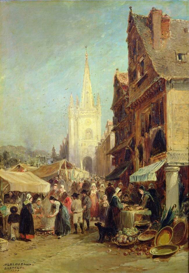 Market at Hennebont Jules Achille Noël