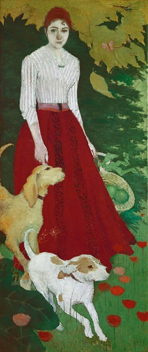 Miss Andree Bonnard and her dogs Pierre Bonnard