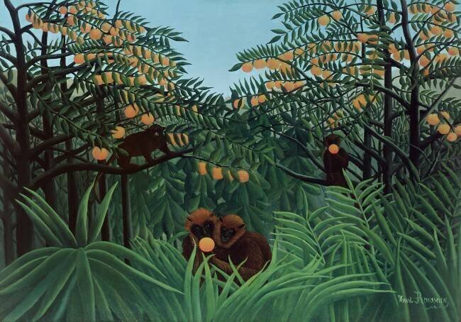 Monkeys in the Jungle Henri Rousseau