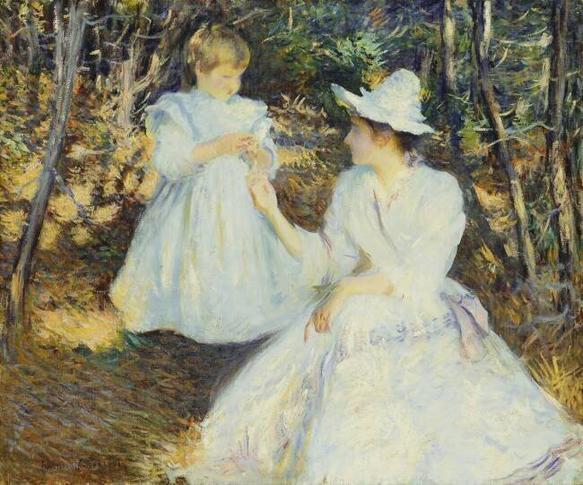 Mother and Child in Pine Woods Edmund Charles Tarbell