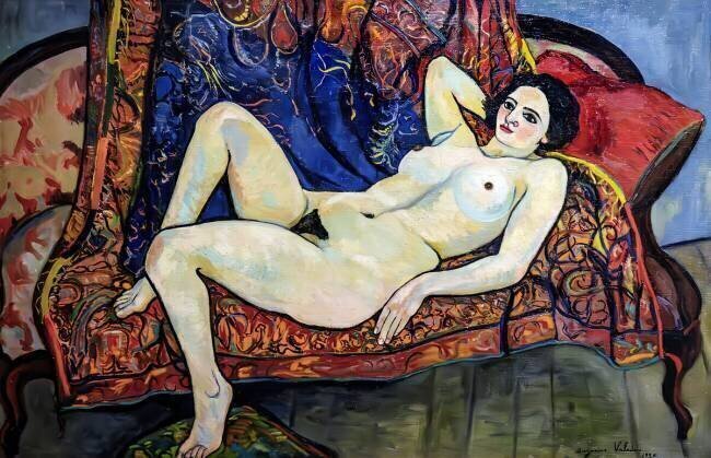 Naked on a red sofa Suzanne Valadon