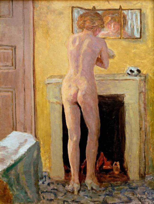 Naked standing at his toilet Pierre Bonnard