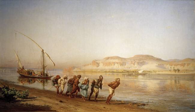 Nil, Treidelszene Frederick Arthur Bridgman