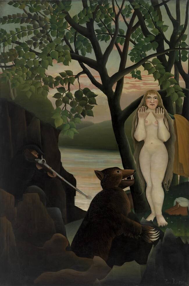 Nude and Bear Henri Rousseau