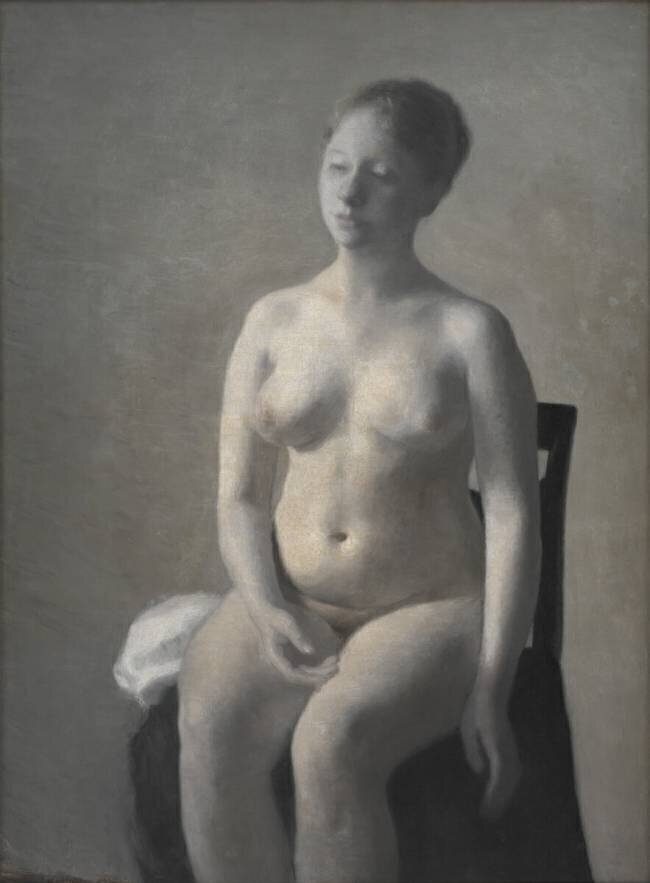 Nude female model Vilhelm Hammershoi