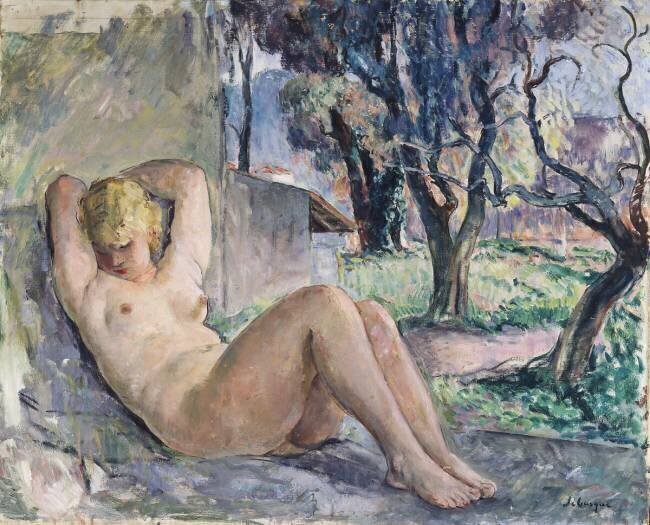 Nude Lying in a Garden Henri Lebasque