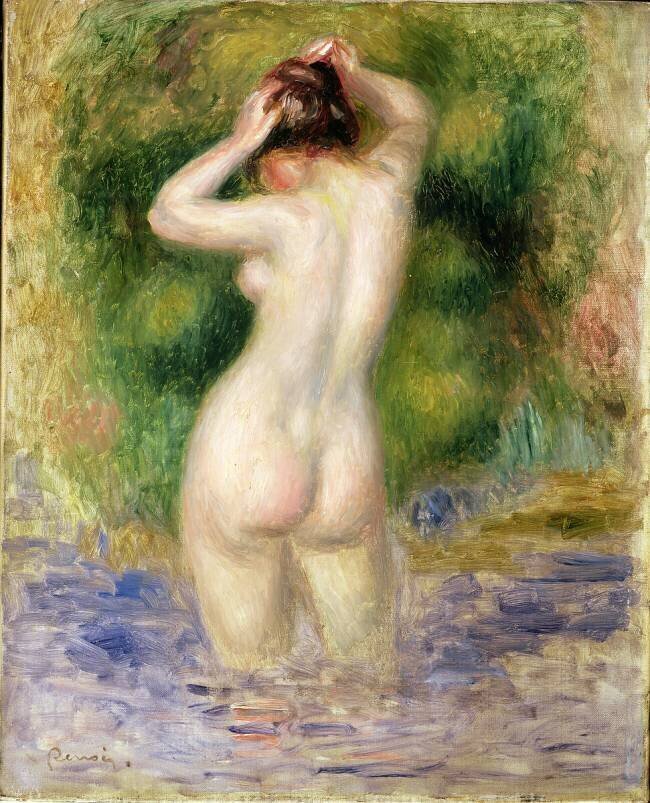 Nude Wading Auguste Renoir