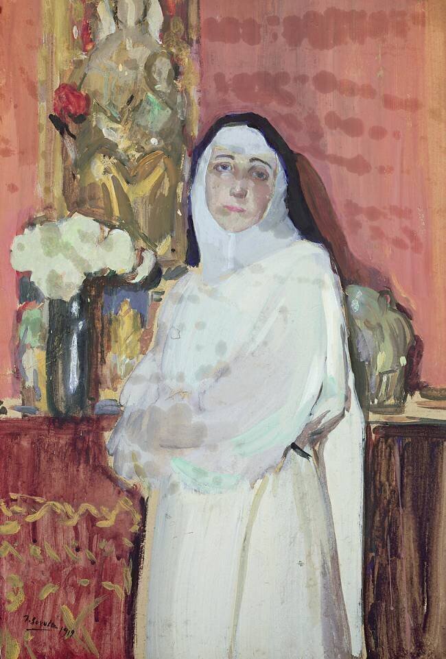 Nun in an interior Joaquin Sorolla y Bastida