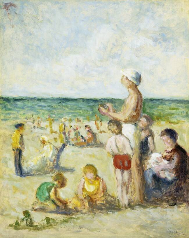 On the Beach in Normandy Maximilien Luce