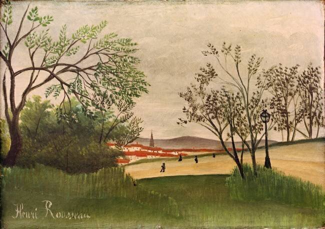 Paysage au clocher Henri Rousseau
