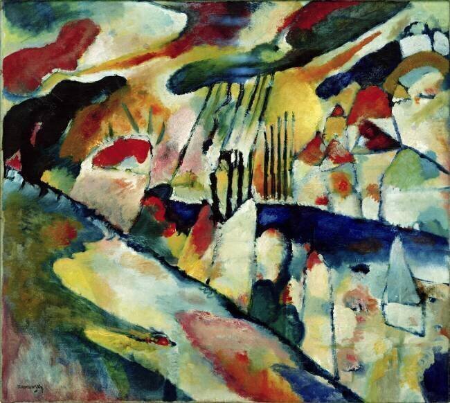 Paysage avec pluie Wassily Kandinsky
