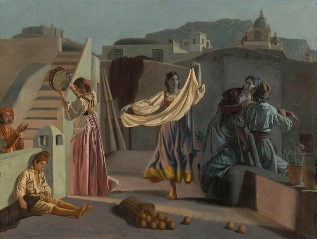 Personnages sur une terrasse à Capri Aurèle Robert