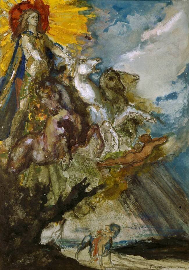 Phoebus et Borée. Esquisse pour les "Fables de La Fontaine" Gustave Moreau