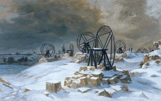 Pits at Gentilly in the Snow Léon Auguste Melle