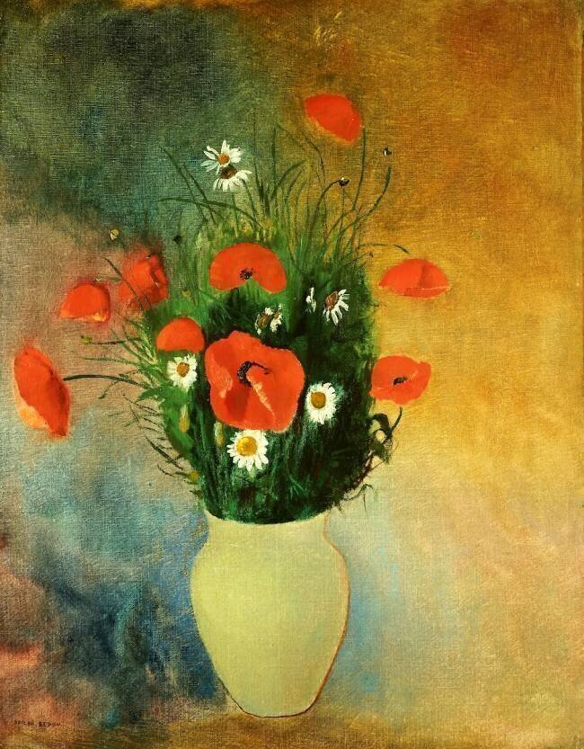 Poppies and Daisies Odilon Redon