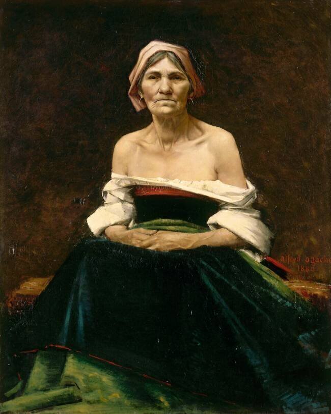 Portrait de femme âgée Alfred Agache