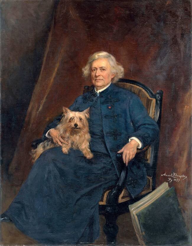 Portrait de Rosa Bonheur avec son chien Charly. Anna Klumpke