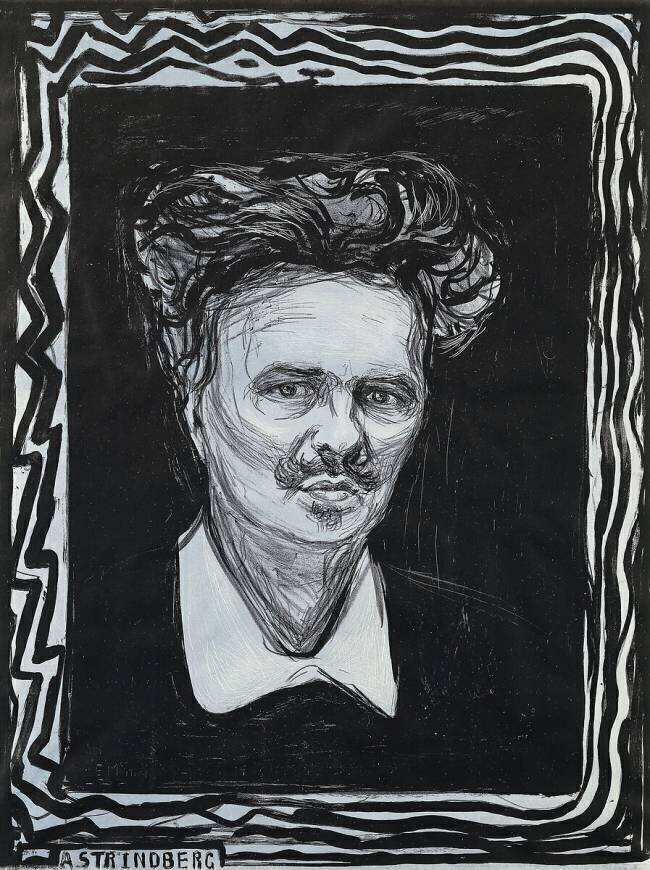 Portrait of Auguste Strindberg Edvard Munch