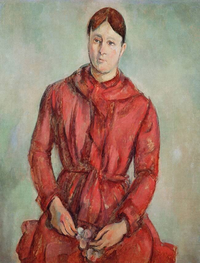 Portrait of Madame Cezanne in a Red Dress Paul Cézanne