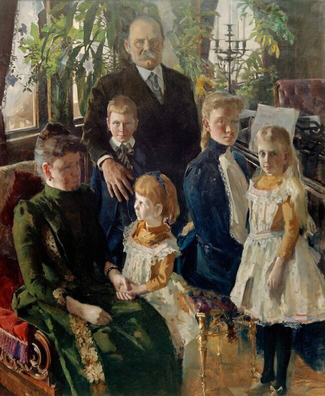 Portrait of the family of industrialist Antti Ahlström Akseli Gallen-Kallela