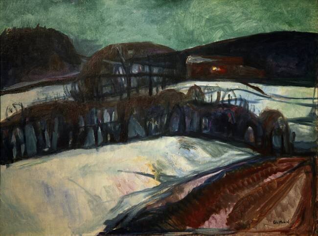 Red House in the Snow Edvard Munch