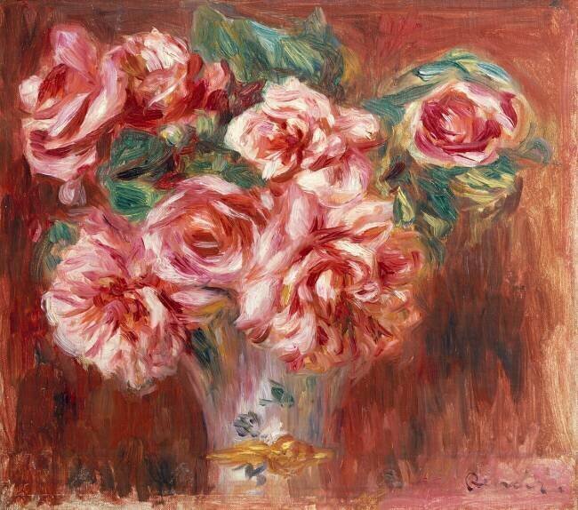 Roses dans un vase Auguste Renoir