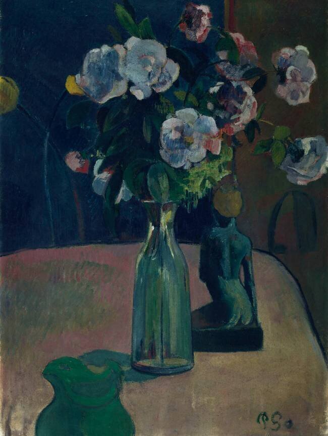 Roses et statuettes Paul Gauguin