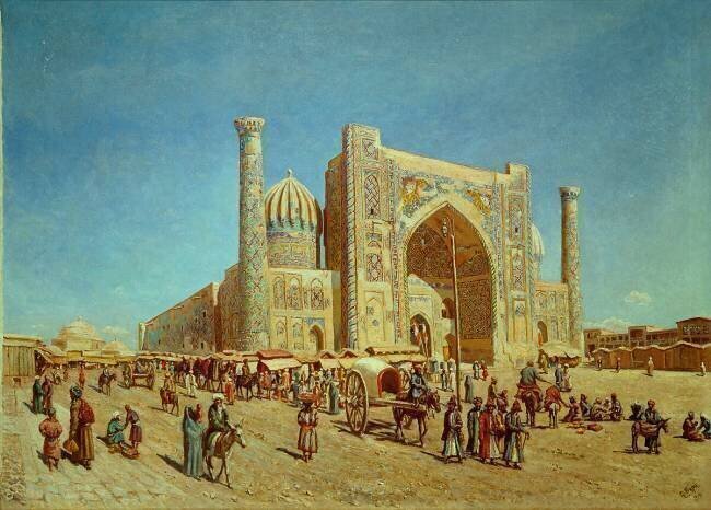 Samarkand, Shir-Dor-Moschee Lev Boure