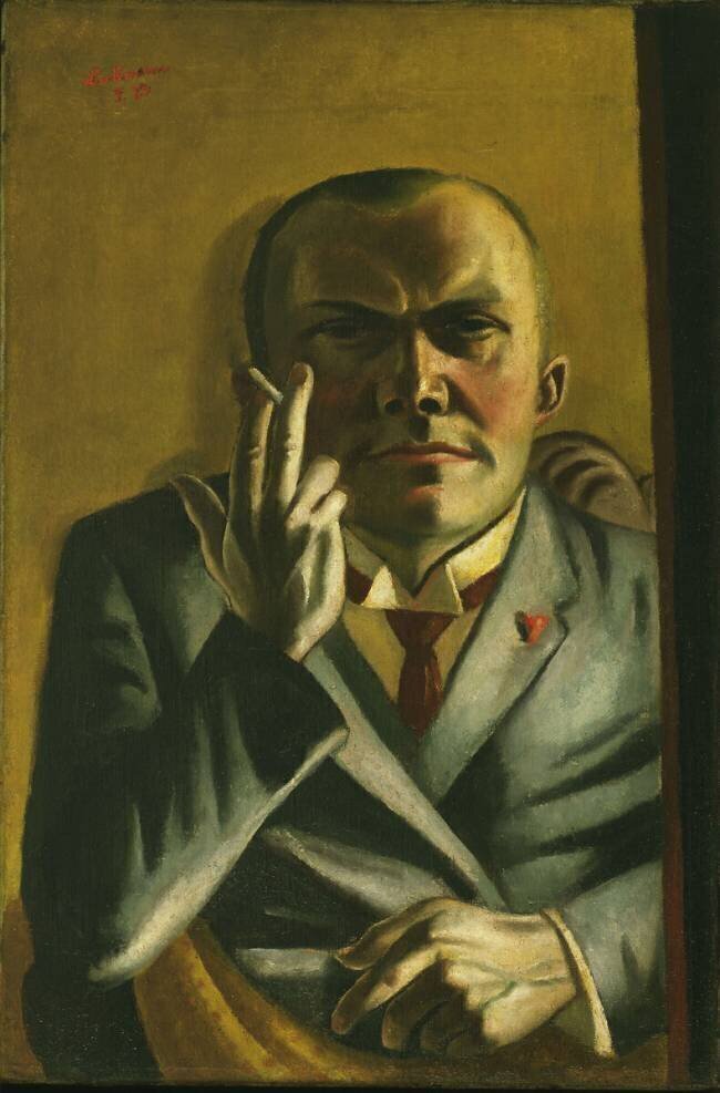 Self Portrait on Yellow Ground with Cigarette Max Beckmann