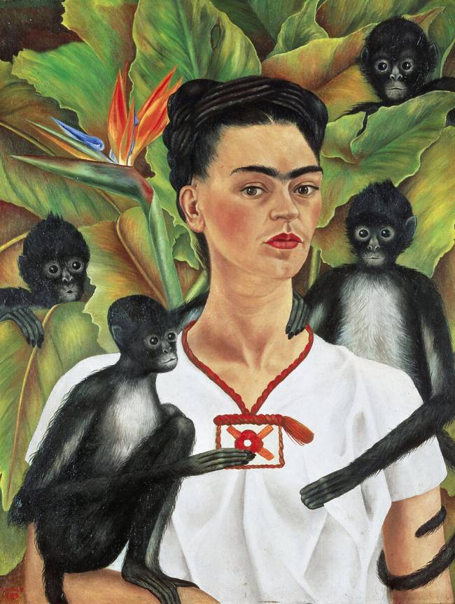 Self Portrait with Monkeys Frida Kahlo