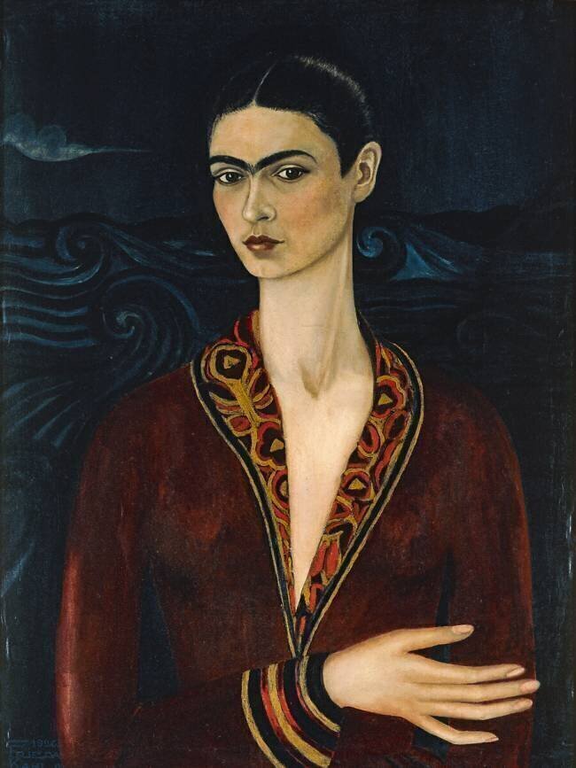 Self-Portrait Wearing a Velvet Dress Frida Kahlo
