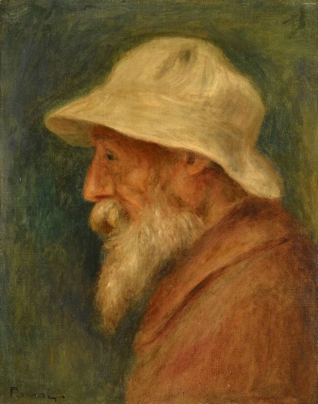 Self-portrait with white hat Auguste Renoir