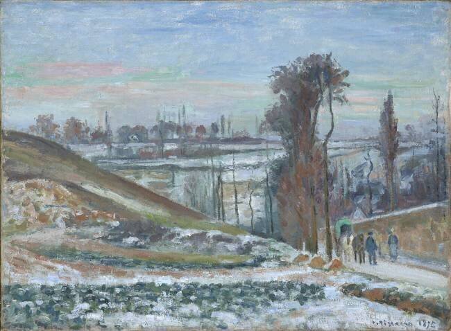 Snowy Landscape near l'Hermitage Camille Pissarro