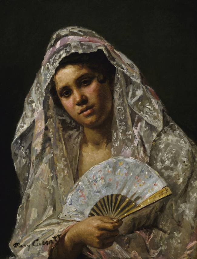 Spanish dancer wearing a lace mantilla Mary Cassatt
