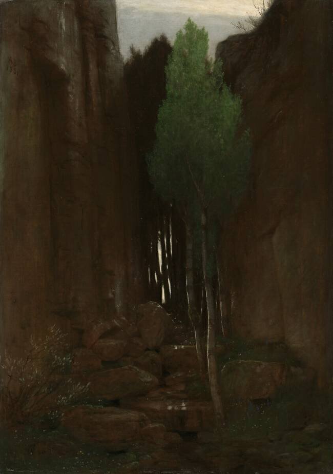 Spring in a Narrow Gorge Arnold Böcklin