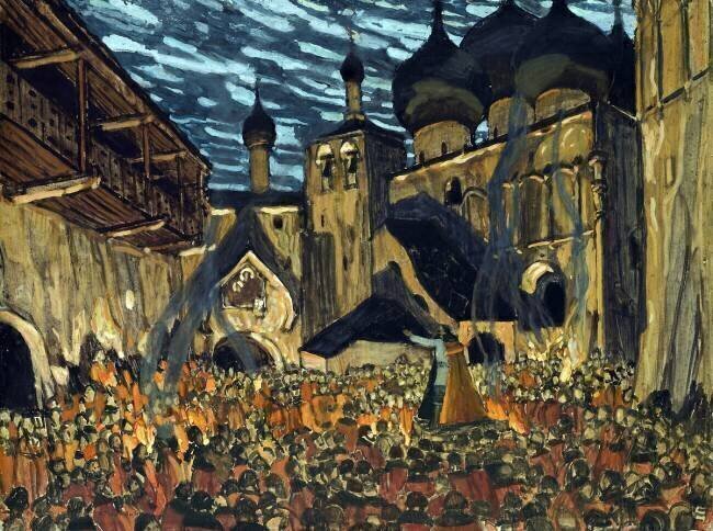 Stage design for the opera The Maid of Pskov Alexandre Golovine